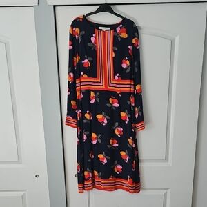Boden Navy Floral Long Sleeve Dress